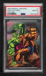1994 Flair Marvel Hulk vs Thing #7 PSA 10 GEM MT 18q4 - Picture 1 of 3