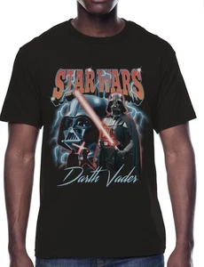 Darth Vader Mens Shirt Large Three Vader Moon Cotton Star Wars Lightsaber New - Picture 1 of 9