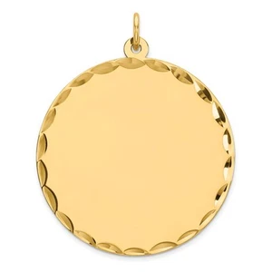 Sterling Silver GP Engraveable Round Polished Disc Charm Pendant Gift for Her - Picture 1 of 3