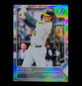 NICK KURTZ RARE SILVER REFRACTOR ROOKIE Bowman Chrome 2025 Insert - ATHLETICS - Bild 1 von 6