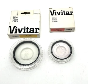 2 - Vivitar Lens Filters 62mm UV Filter &49mm Skylight (1A) Boxes & Holders GUC - Picture 1 of 11