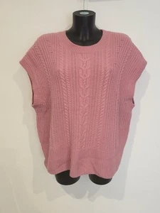 Paul Costelloe Pullover Pulli Pulli Weste Wolle Medium Rosa Grobstrick - Bild 1 von 5