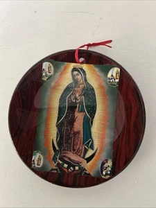 HERGESTELLT IN MEXIKO JUNGFRAU MARY WANDBEHANG TELLER, 6" X 6" - Bild 1 von 3