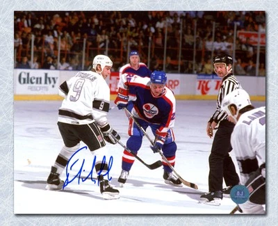 Foto autografiada de Bernie Nicholls Los Angeles Kings Vs Jets 8x10 Foto 1 de 2