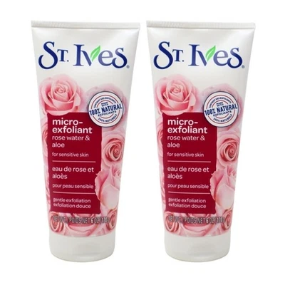 2x St. Ives Micro-Exfoliant Rosewater & Aloe Vera Sensitive Skin Face Scrub, 6oz - Image 1 of 3