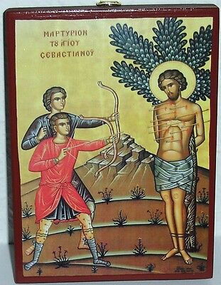Santo SEBASTIAN Icono Icon Ikona Iconos Ortodoxo Icoon Sebastiano Icone • 18.04€