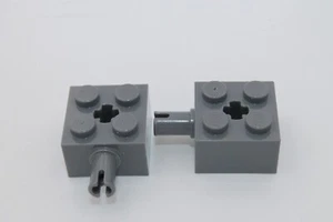 Lego 10x Stein mit Pin 2x2 brick with pin 6232 dunkelgrau dark bluish gray - Picture 1 of 1