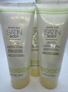 Lot 3 Mary Kay Satin Body Silkening Shea Lotion White Tea And Citrus 6.5 Oz Each - Picture 1 of 9