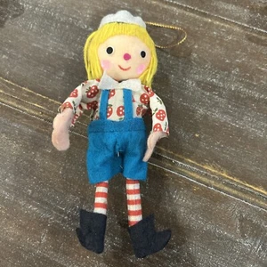 Japan Raggedy Andy Style Cloth Ornament VGC Vintage - Picture 1 of 4