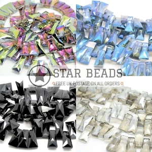 90 X PERLINE VETRO SFACCETTATO PIRAMIDE 20X7X11MM - SCEGLI COLORE - Foto 1 di 5