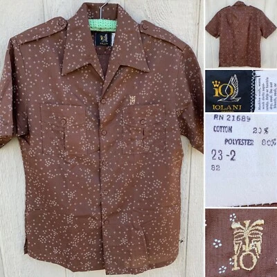 vintage Iolani Hawaii Hawaiian shirt tiki Aloha size M - Image 1 of 4