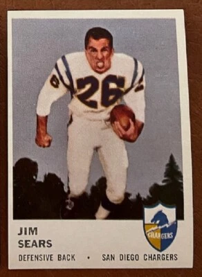 1961 Fleer Football Jim Sears #164!  Low Shipping for Multiple Items! - Image 1 of 2