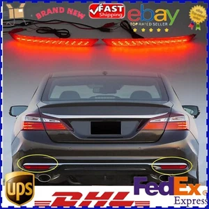 For 2016 2017 Honda Accord Red Rear Bumper Brake Lamp Reflector Light Tail Light - Picture 1 of 13