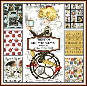 RILEY BLAKE,J W FRISCH, "BEST OF SHE WHO SEWS" BIBLE VERSE SNIPPETS, FABRICS - Picture 1 of 11