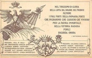 5753) WW1 FORLI' ONORA I FIGLI DI ROMAGNA MORTI DEL 11 FANTERIA E 30 ARTIGLIERIA - Picture 1 of 2