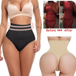 Women Body Shaper Slimmer Underwear Tummy Control Thong Panty High Waist Panties - Picture 1 of 39