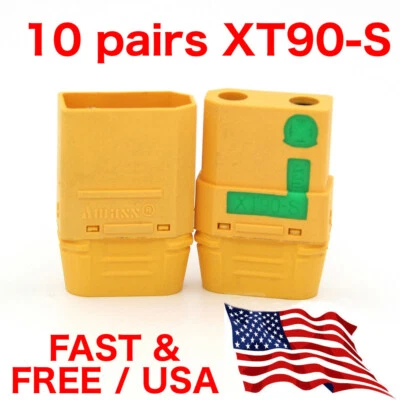 10 pairs AMASS XT90-S 90A Anti Spark 4.5mm Connector Plug Upgrade XT90 XT90S - Image 1 of 4