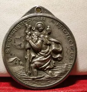 medaglia 35mm Giovanni Paolo II Papa San Cristoforo proteggici - Foto 1 di 2