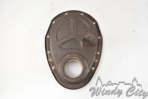 350 305 CHEVY TIMING COVER SBC UNPAINTED WITH TIMING TAB ON SIDE - Picture 1 of 3