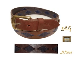 Polo Gürtel Handstickerei in Leder, beste Handwerksqualität, BP0008 - Bild 1 von 5