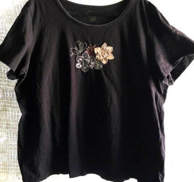 CAMISETA CIERVO BLANCO MUJER NEGRA TALLA 3X 22W/24W Foto 1 de 4
