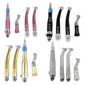 Dental High 2 Turbine Low Speed Handpiece Kit Contra Angle 4H Air Motor 4 Colors - Picture 1 of 25