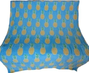 Nuevo Azul Reversible Piñas Felpa Vellón Tiro REGALO Manta Fruta Piña - Imagen 1 de 8