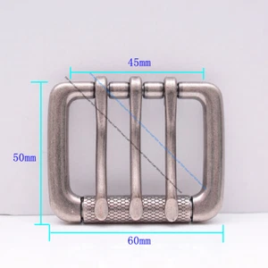 Heavy Sturdy Retro Triple Tongue Pin Prong Men Belt Buckle Fit 45MM Belt Straps - Picture 1 of 11
