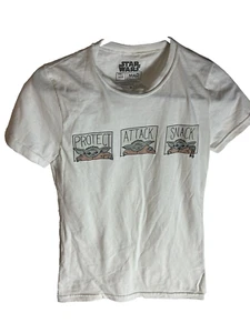 Star Wars Mad Engine Youth/MEN SMALL Grogu/Yoda Protect Attack Snack T-Shirt - Bild 1 von 11