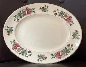 John Maddock & Sons Ivory Ware Wild Roses Serving Platter 12” England - Picture 1 of 3