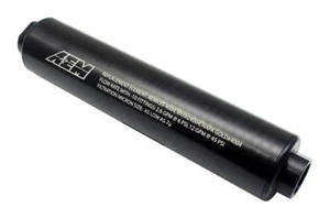 Filtro de combustible negro en línea AEM Universal High Flow -10 AN - Imagen 1 de 1