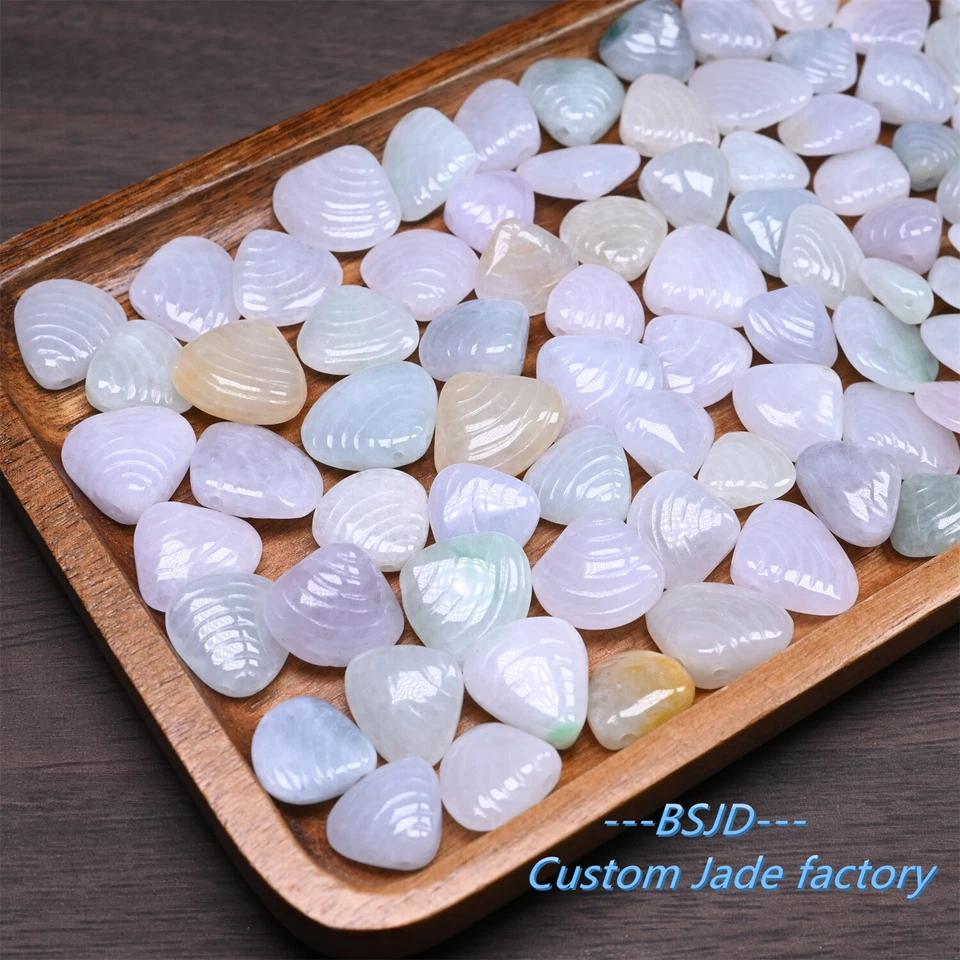Wholesale Grade A Jade Burma jadeite Beads pearl Shell bead Type Ice Jadeite - Image 1 of 4