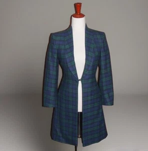Hartmeyer Saddlery Women's XS Green Tartan Equestrian Long Coat Dress Riding - Picture 1 of 10
