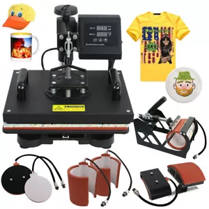 "T-shirt combinata 6IN1 macchina trasferimento pressa di calore sublimazione swing away 12"x15" - Foto 1 di 9