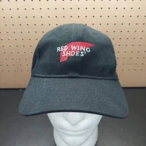 Red Wing Shoes Hat Black Baseball Logo Adjustable Strapback Hook And Loop  - Picture 1 of 5