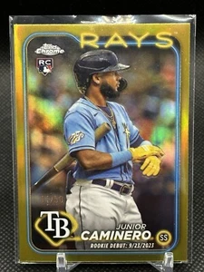 Junior Caminero 2024 Topps Chrome Update #USC193 True Gold /50 Rookie Debut - Picture 1 of 11