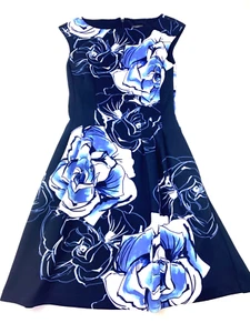 Vince Camuto Kleid lebendig blau Blumen Größe 2 - Bild 1 von 10