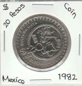 Mexico: $ 20 Pesos Cultura Maya Coin Year "1982" - Picture 1 of 2
