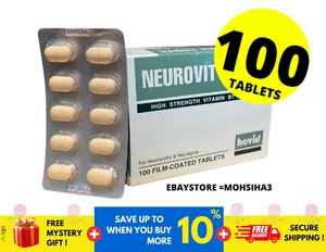100 Tablets Neurovit Vitamin B1, B6 & B12 for Numbness, Tingling & Nerve Relief - Picture 1 of 3