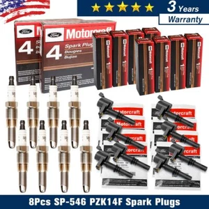 8 xOEM Genuine DG511 Ignition Coil & Spark Plug SP546 For F150 Ford Lincoln US - Picture 1 of 7