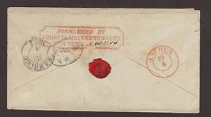 Forwarded by Probst & Meinertzhagen, NY 1854 Stampless Cover to Germany - Picture 1 of 2