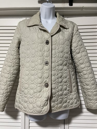 Giacca trapuntata Coach donna piccola beige