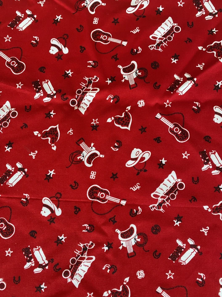 V.I.P. Print By Cranston Print Works Co. Red Bandana Western Print Fabric - Image 1 of 4
