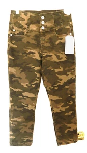 NO BO High Rise Sculpting Skinny Crop Camo Pants-11. army green multi NWT - Picture 1 of 11