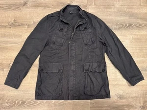 Banana Republic Military Utility Jacket Size L Black Safari 100% Cotton - Picture 1 of 9