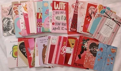 54 All Different HALLMARK Valentine's Day Greeting Cards & Envelopes Lot    /591 - Image 1 of 4