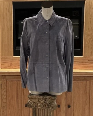 Vintage Fieldgear Purple Washable Suede Leather Long Sleeve Snap Shirt/Jacket XL - Image 1 of 4