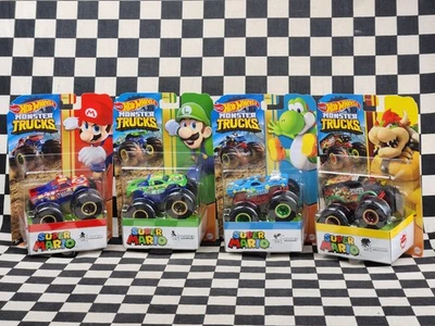Hot Wheels Monster Trucks Super Mario Juego Completo Luigi Bowser Yoshi Free Post Aust Foto 1 de 4