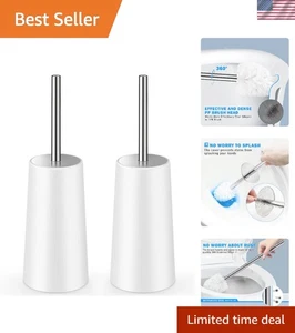 Stilvolle Toilettenbürste und Halter Set - 2er Pack mit langem Edelstahlgriff - Bild 1 von 9