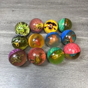 Vintage 1990s Rubber Bouncy Ball With Frog Toy Set Of 12 Classic Toy Rare - Picture 1 of 18